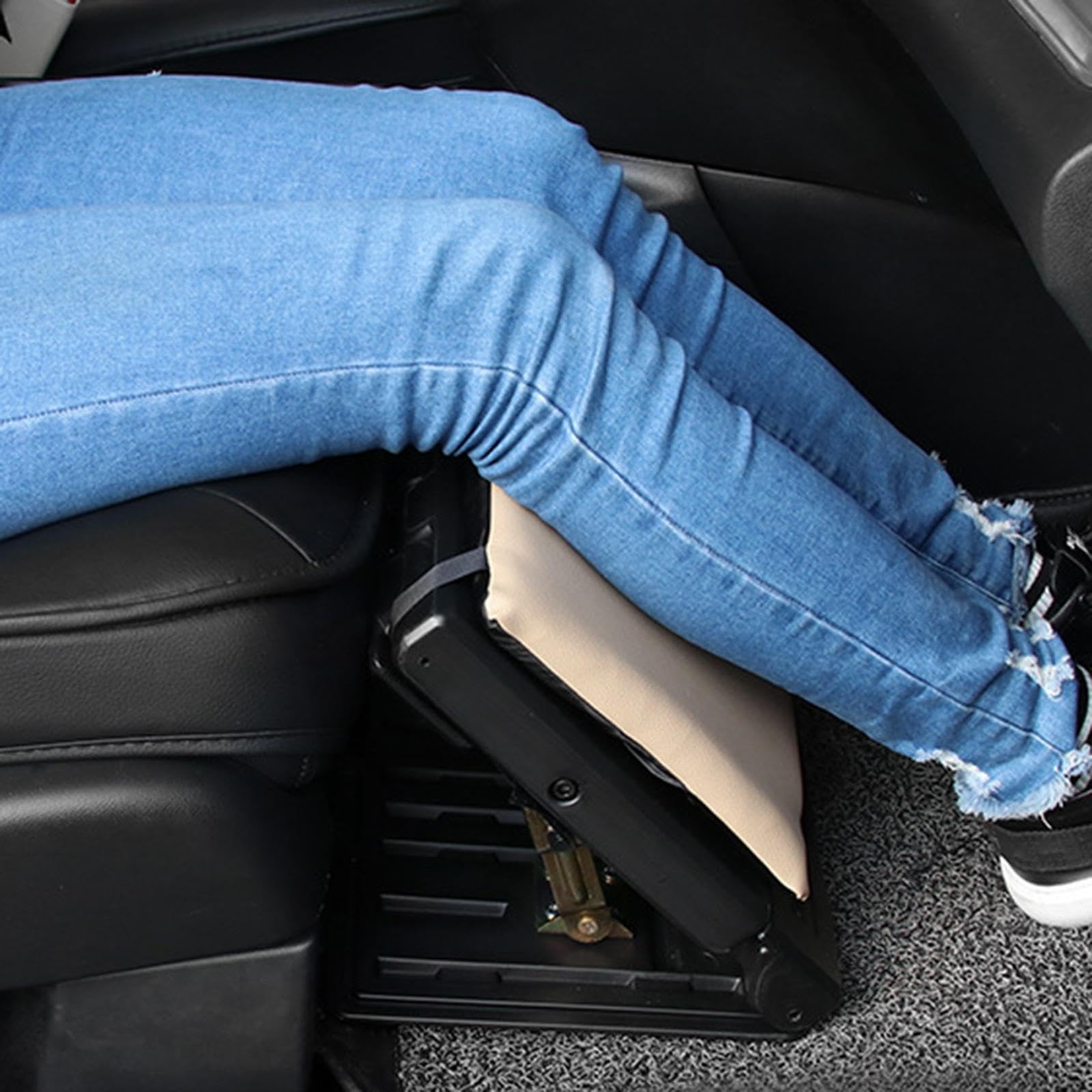 Multifunktionale Fußstütze für Auto und Zuhause, verstellbar, weiches Polster und Massageperlen zur Stresslinderung im Auto, universell verstellbar