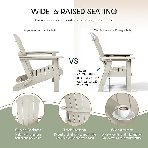 Vista 242 de WestinTrends Malibu Malibu Patio al aire libre HDPE plástico Adirondack silla comedor teca