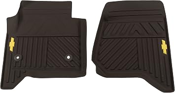 GM Accessories 23452767 Front All-Weather Floor Mats in Cocoa with Deep Rib, Bowtie Logo, and Retainers