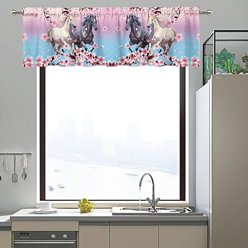 Miniatura 38 de DISNIMO Van Gogh - Cenefas de noche estrellada para ventanas, cenefa de cortina de cocina, 54 x 18 pulgadas, cortinas cortas azules para decoración