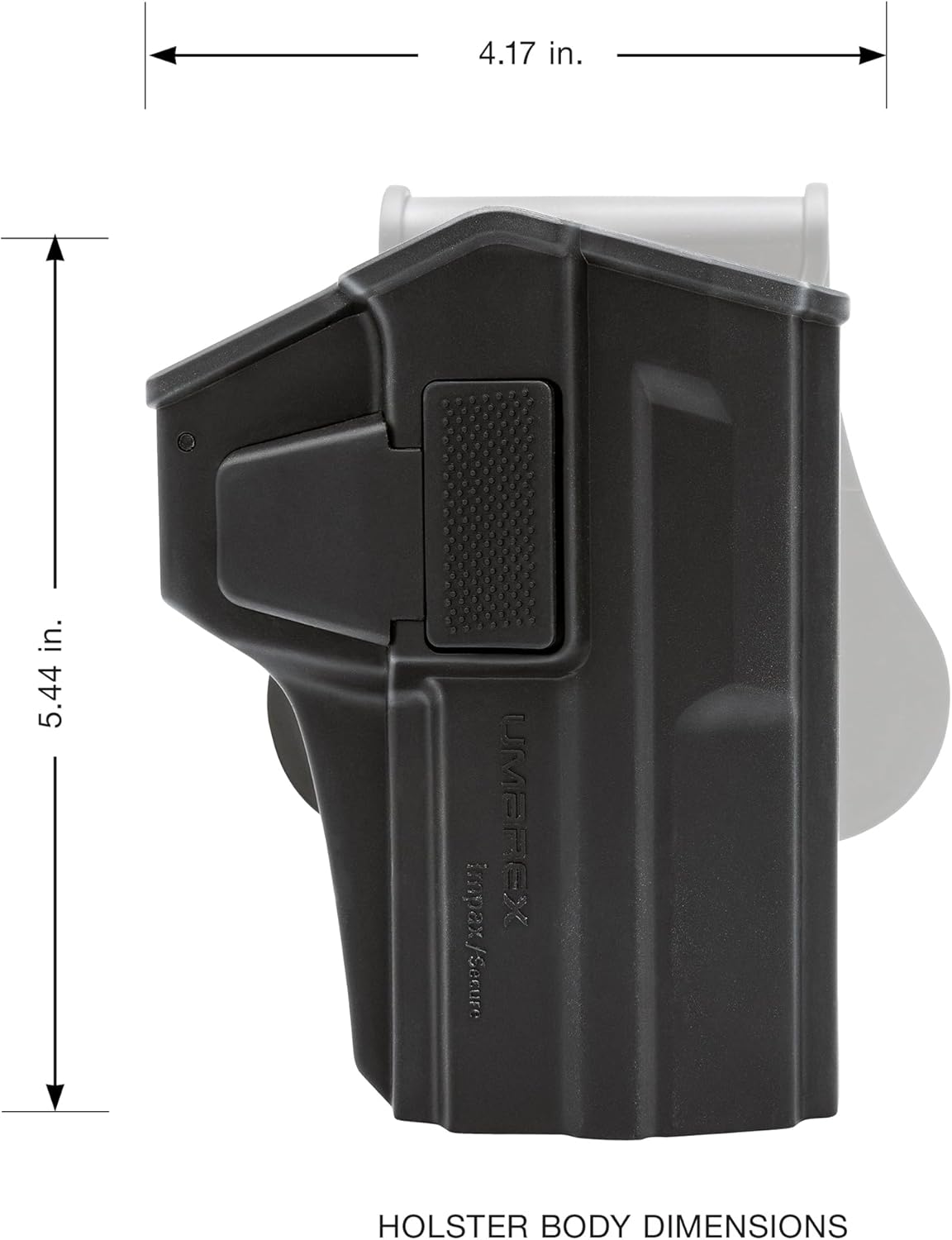 P2P Secure 68P Paddle Holster (Right Hand) — OWB Carry Holster for CO2-Powered Less-Lethal Launcher