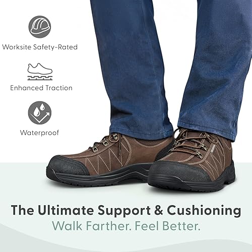 Miniatura 8 de Orthofeet Zapatos ortopédicos de trabajo de dolomita de cuero para hombre