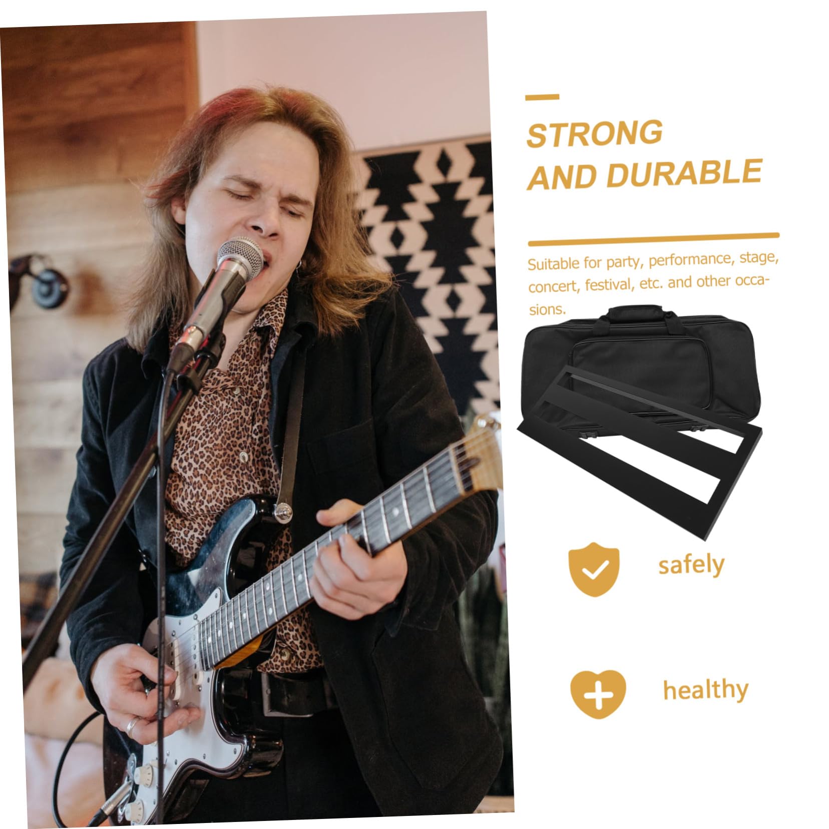 Aluminiumlegierung Gitarren Effektboard Tragbar Langlebig mit Tasche Effector Halterung Stabiles Pedalboard Kompatibel für Gitarre Musiker Zubehör