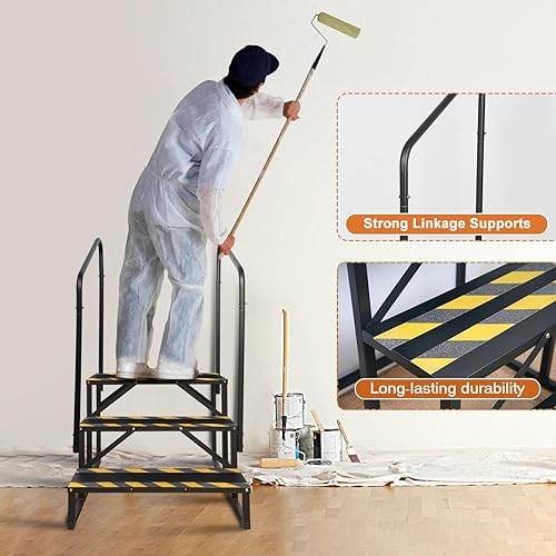 Miniatura 25 de Escaleras de 3 escalones para autocaravana, peldaños para bañera de hidromasaje, escalera de spa al aire libre con pasamanos, escalera portátil