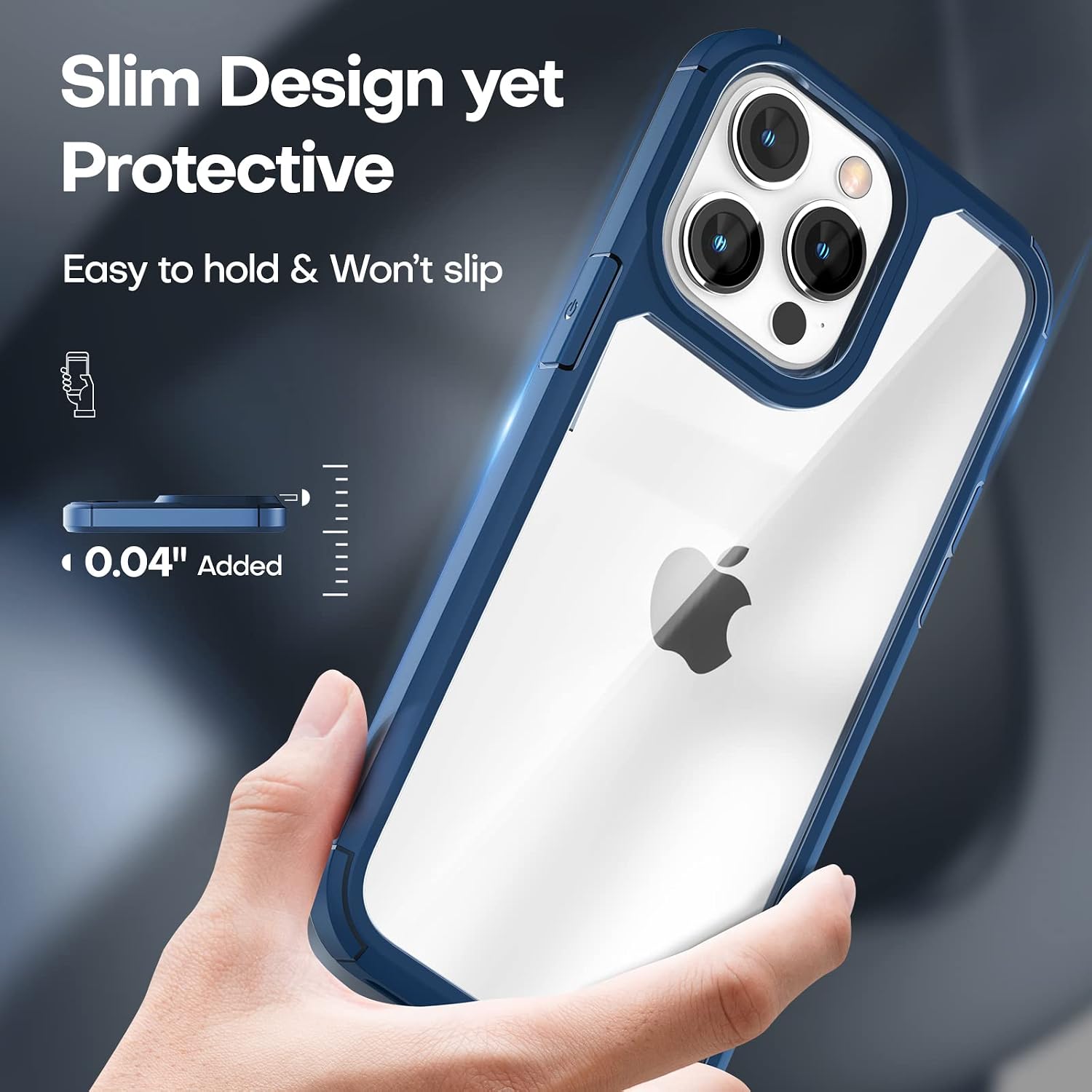 TAURI for iPhone 14 Pro Max Phone Case, [5 in 1] 1X Case [Not-Yellowing] 2X Tempered Glass Screen Protector + 2X Camera Lens Protector, [Military-Grade Drop Protection] Slim Phone Case 6.7 Inch-Blue