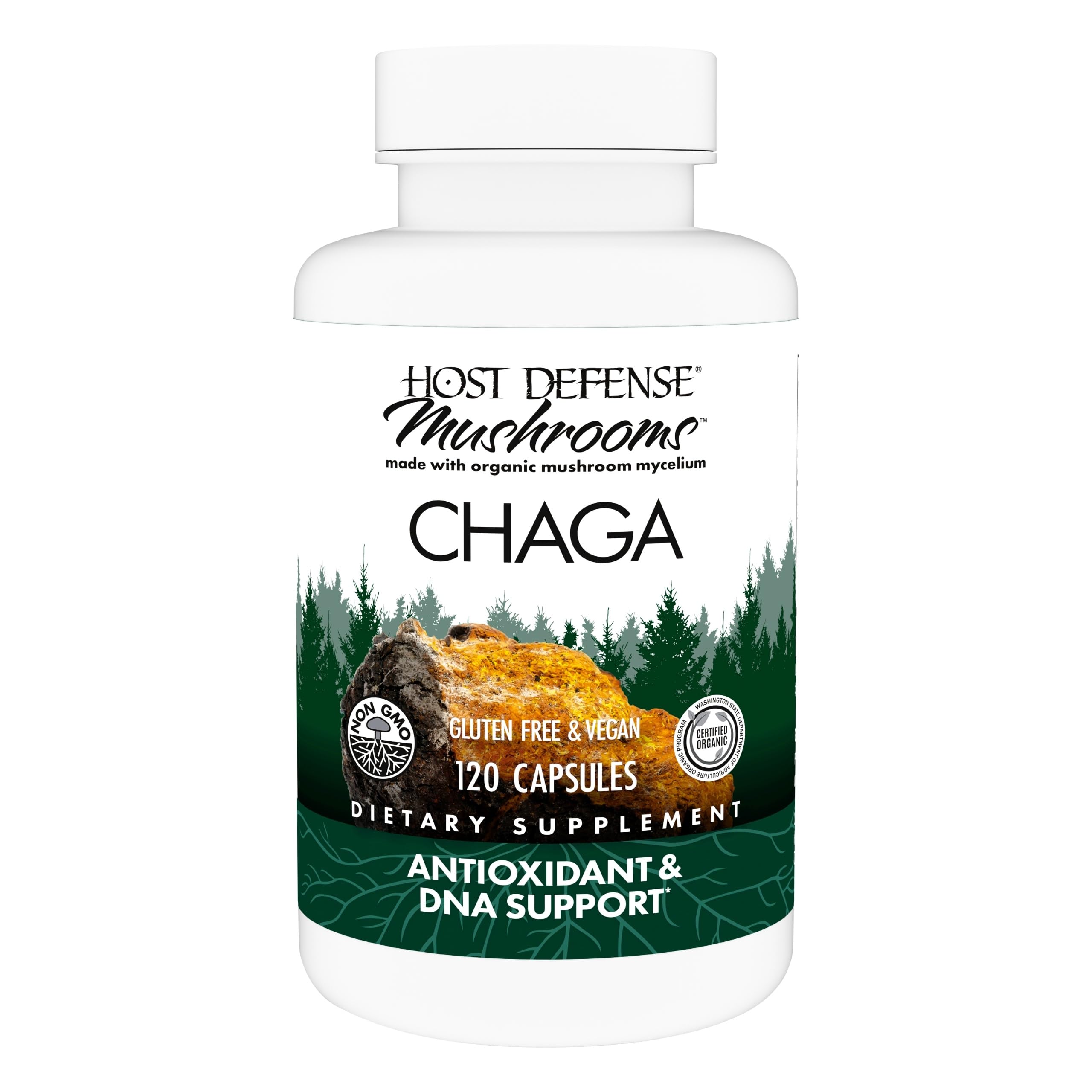 Host Defense Chaga Capsules - Immune System Support Supplement - Chaga Mushroom Capsules for Antioxidant Activity Support - Dietary Mushroom Supplement - 120 Capsules (60 Servings)*