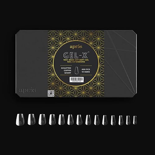 Miniatura 3 de Apres Gel-X - Caja corta de ataúd esculpida 2.0, 14 tamaños, 600 unidades, Negro -