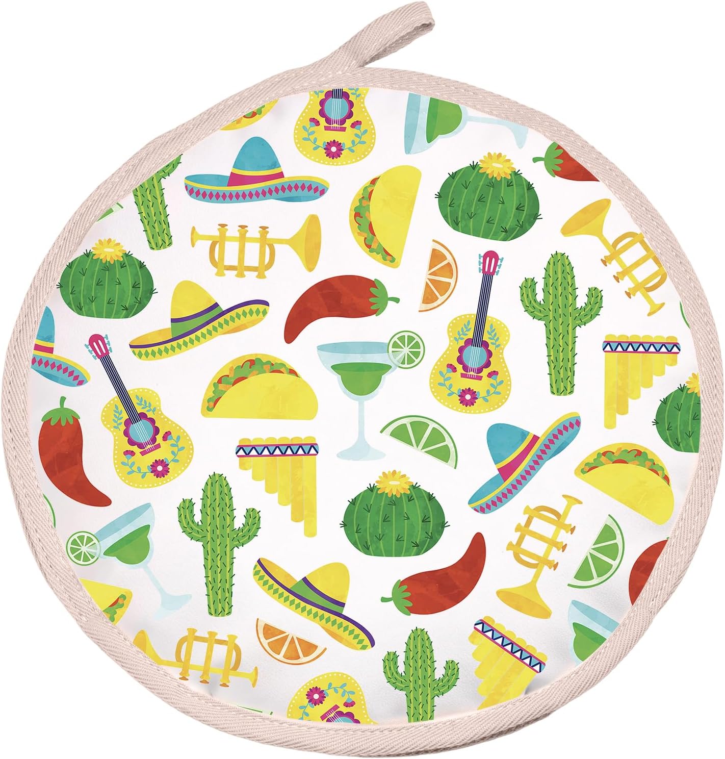 HOLLP 1-Pack Cinco De Mayo Tortilla Warmer Pouch Mexican Fiesta Gift Taco Tuesday Fiesta Gift (Cinco de Mayo T)