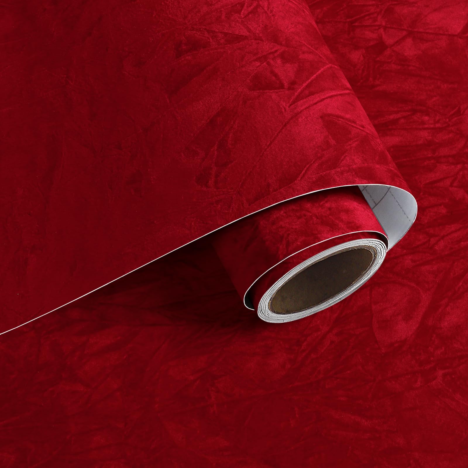 VaryPaper Papier Peint Floqué Rouge Foncé Papier Peint En Velours