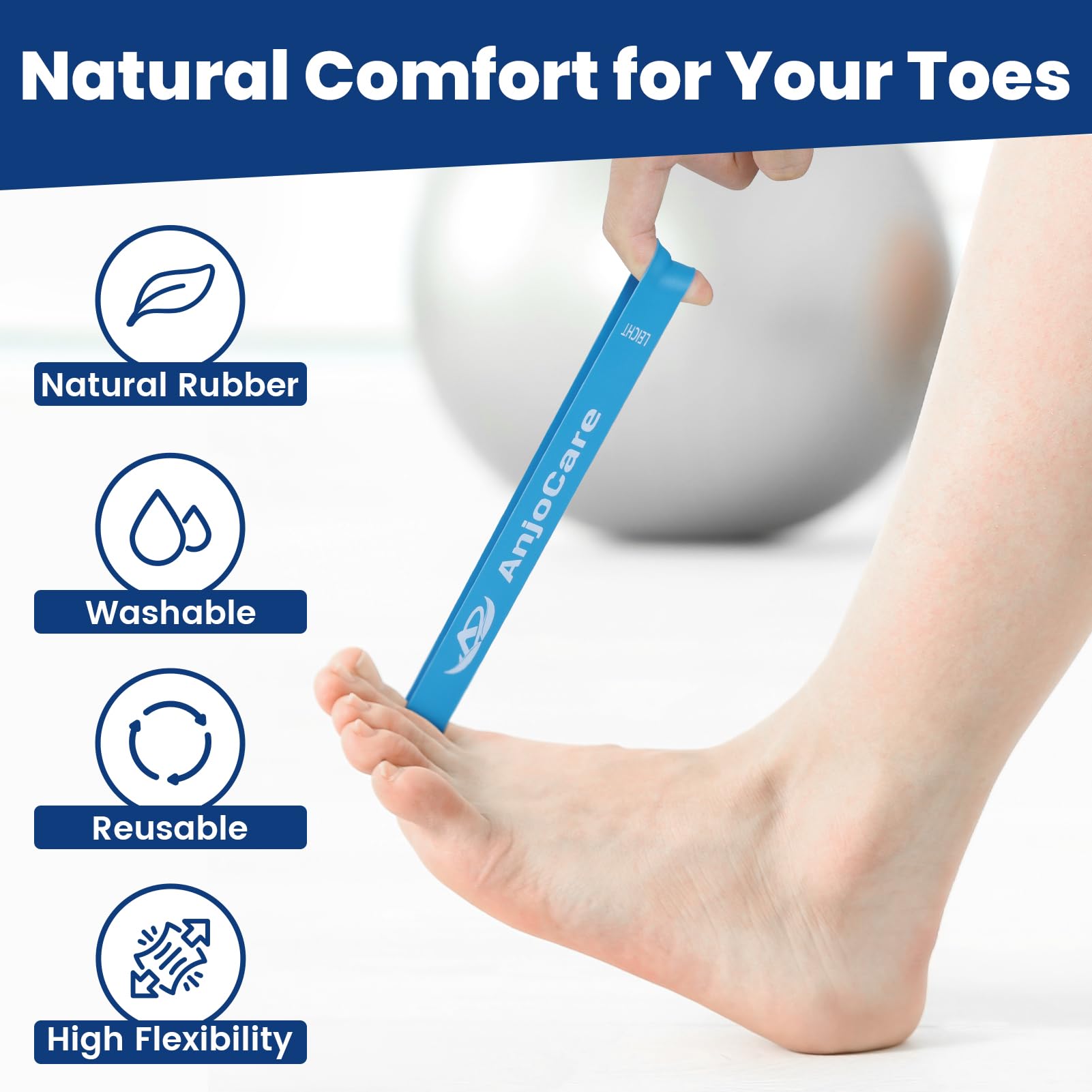 Bandas de Entrenamiento para Hallux Valgus(Pack de 3), Enderezador de Dedos para Corrección de Juanetes y Alivio del Dolor, Dedos Separados para Alineación y Entrenamiento de Flexibilidad