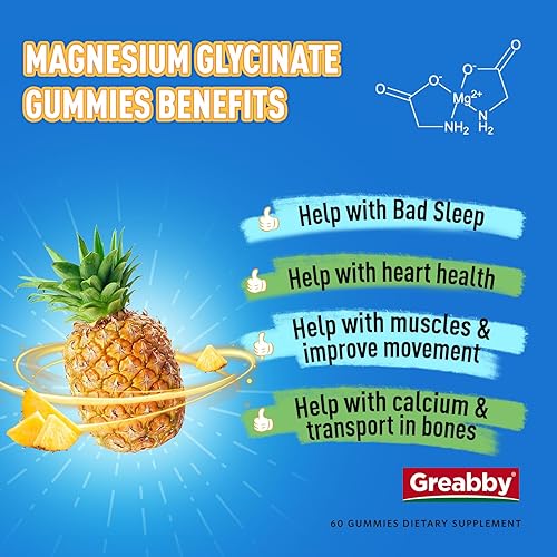 Miniatura 4 de Gomitas de glicinato de magnesio  800 mg de gomitas de magnesio, apigenina y L-teanina, suplementos de glicinato de magnesio para adultos y niños,