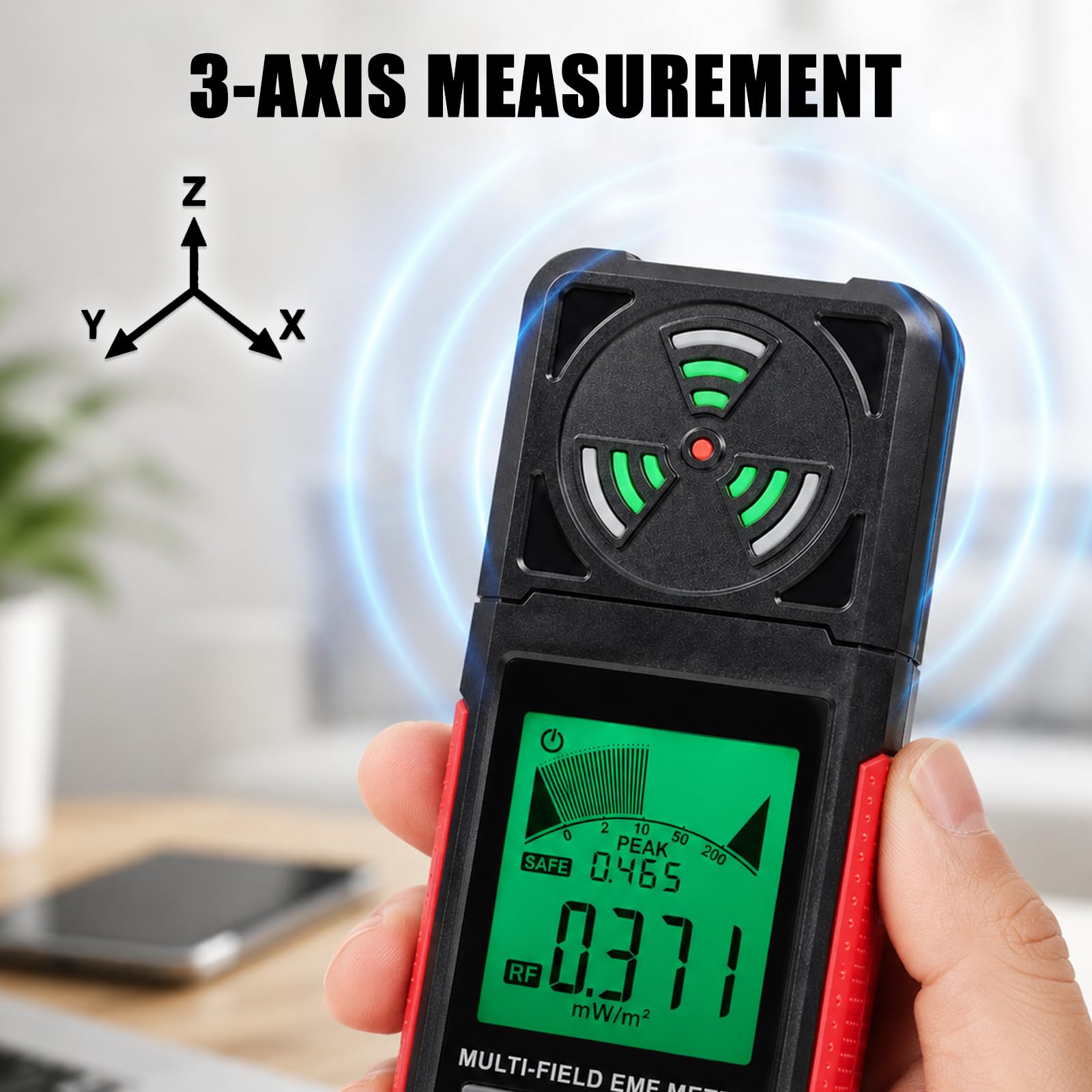 Détecteur 3-en-1 EMF RF EF MF Champ Électromagnétique