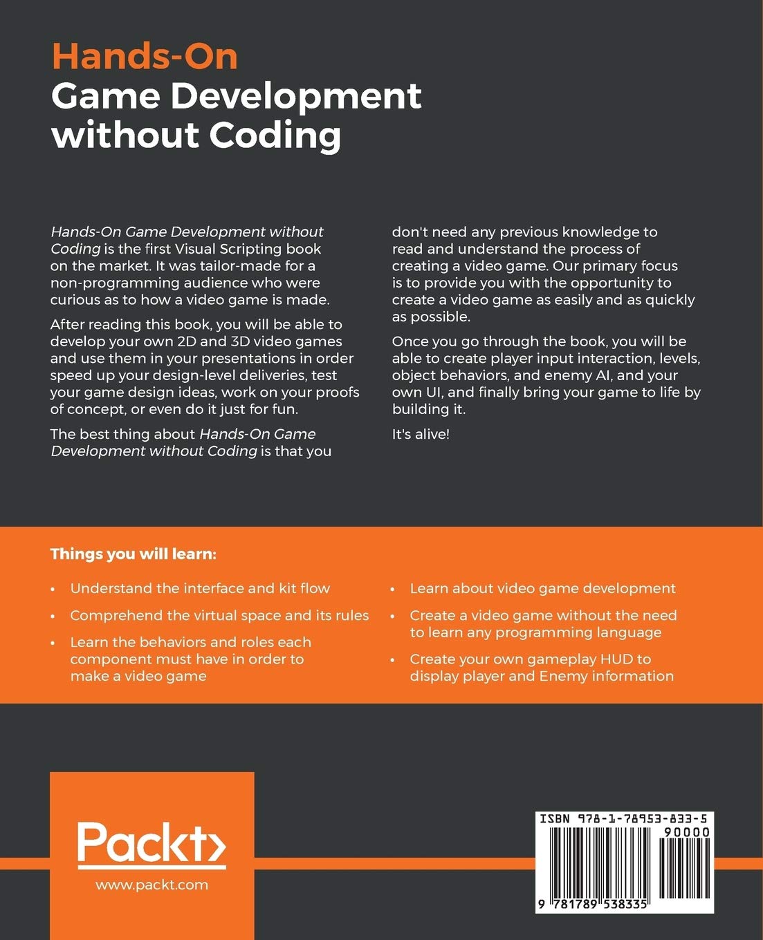 Hands-On Game Development without Coding: Create 2D and 3D games with  Visual Scripting in Unity (English Edition) : Bertolini, Lucas: Amazon.de:  Bücher