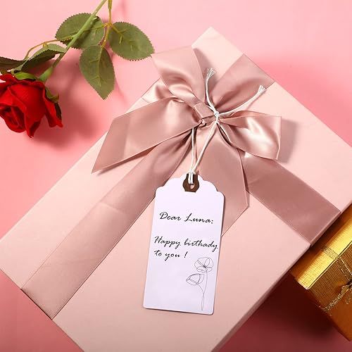 Miniatura 6 de Outus 240 etiquetas de precio de 4 34 pulgadas x 2 38 pulgadas, etiquetas de Manila, etiquetas de envío, etiquetas de regalo con cuerda adjunta para