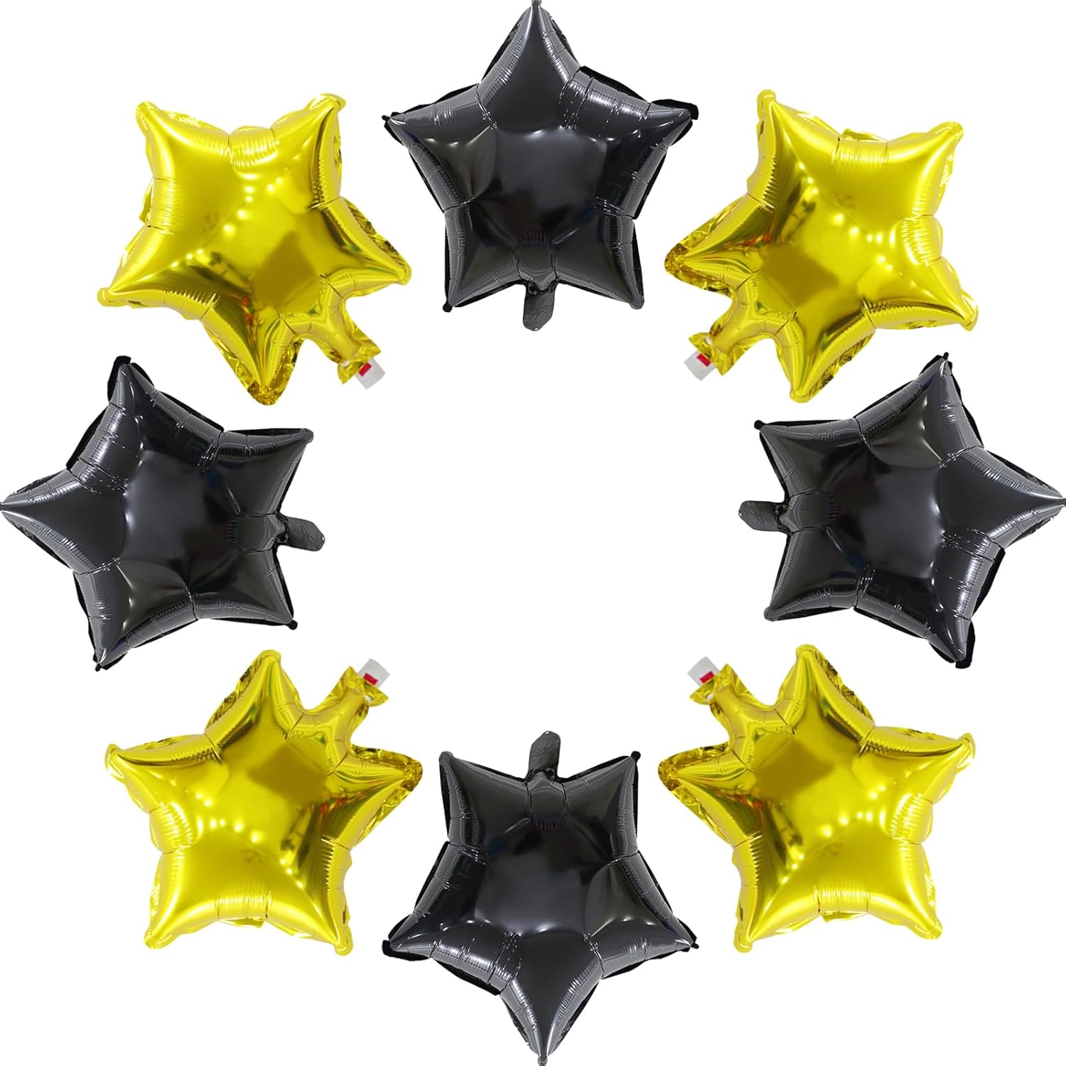 60 Pcs 10in Star Shaped Balloons Black Gold Foil Mylar Balloons Small Foil Balloon Decoration for Women Girls Valentine's Day Birthday Wedding Proposal Bridal Bachelorette Party Decor