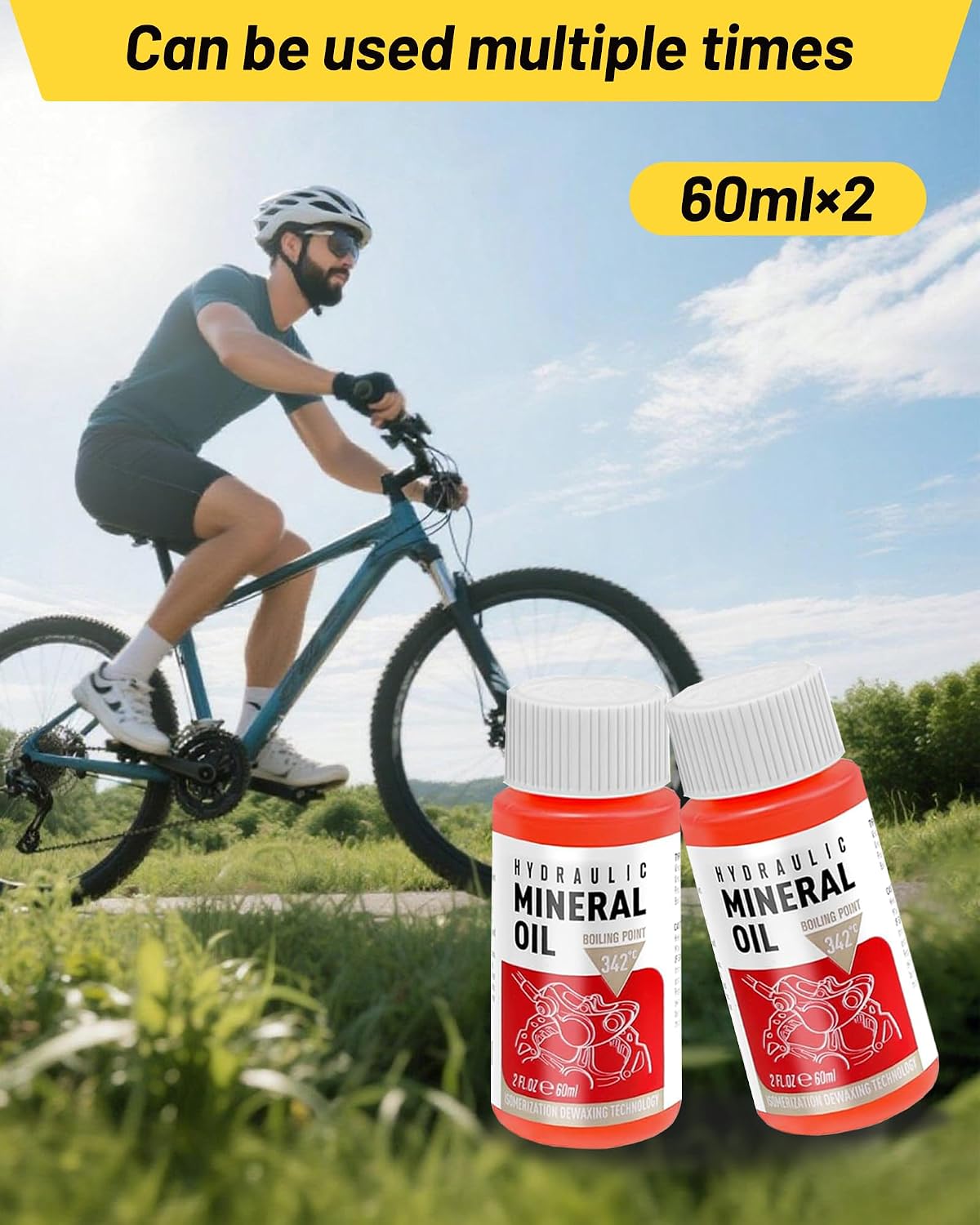 ezmtb Brake Bleed Kit for Shimano, TEKTRO, TRP Hydraulic Disc Brakes, Bicycle Hydraulic Brake Bleed Kit Including 120 ML Mineral Oil Brake Fluid, Funnel