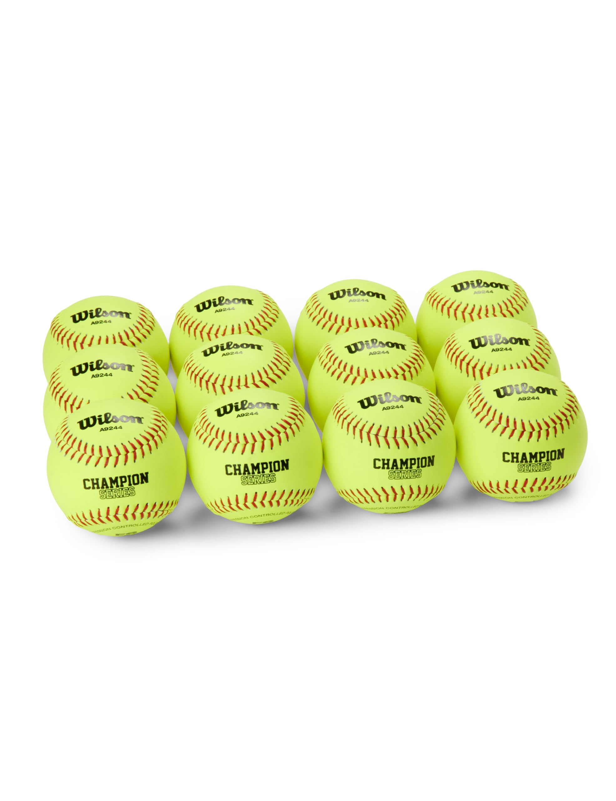 Wilson A9244 Leder-Softball (1 Dutzend), 27,9 cm, optisches Gelb