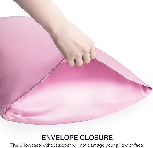 Miniatura 6 de EXQ Home - Juego de 2 fundas de almohada, color rosa, tamaño estándar, de 20 x 26 pulgadas, fundas suaves y con cierre de sobre