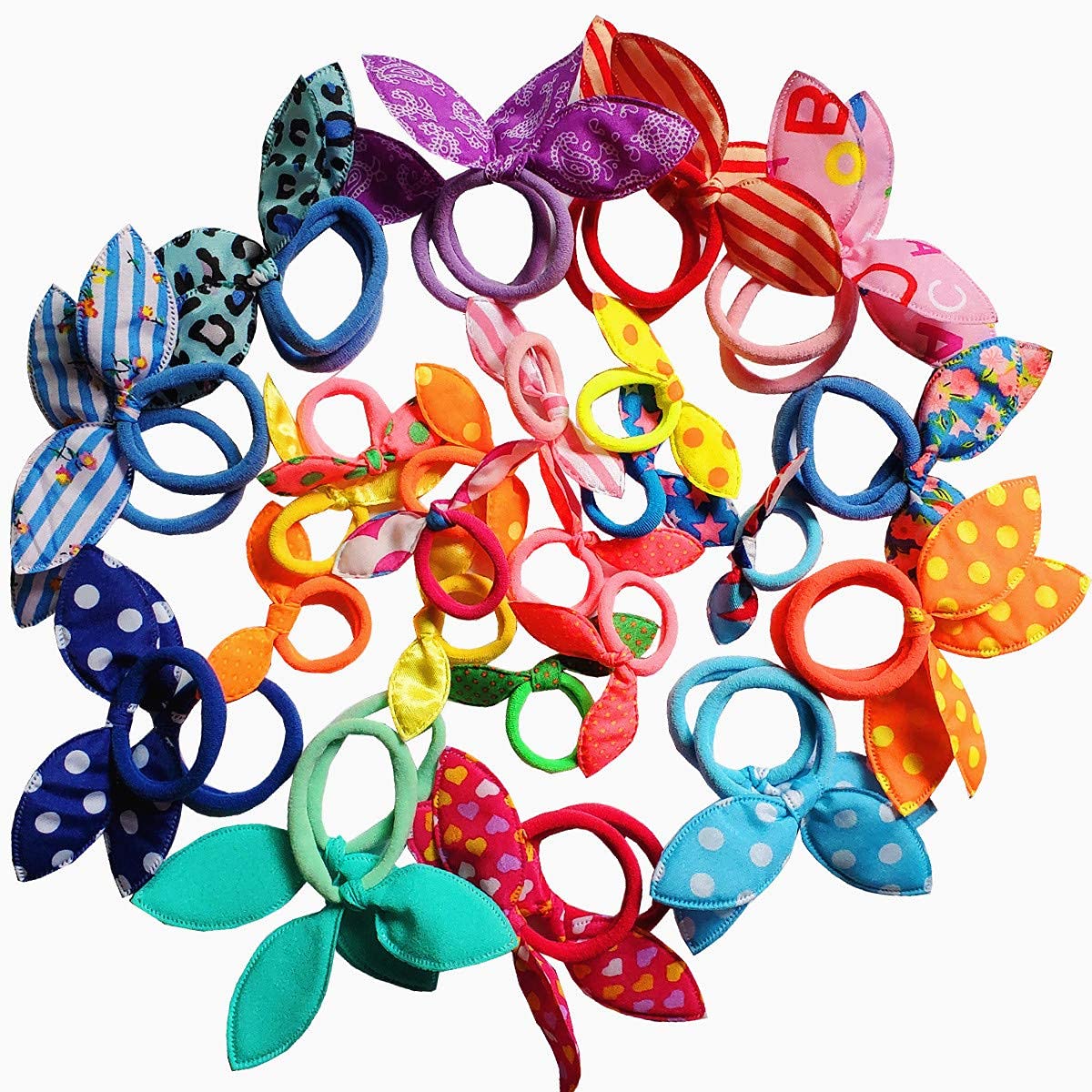 HONEY ACCESSORIES-Toddler Rabbit Ear Hair Ties, Seamless No Crease Elastic Cotton Bows Ponytail Holders Hair Accessories for Baby Toddler, Kids, Teens (PACK OF 24) (B09S6NGGSG) Amazon Price History, Amazon Price Tracker