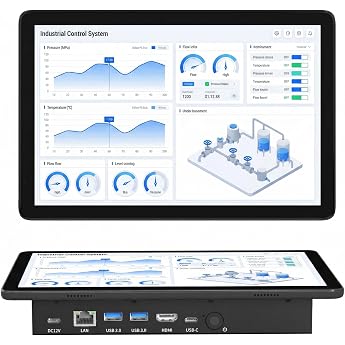 Mini Computer PC with Touchscreen 11.6 Inches Win11 Pro Tablet N5100 8GB RAM 128GB eMMC Supports 2 Monitors 4K via HDMI2.0 & Type-C31WiFi 5.0 RS232 4xUSB3.0
