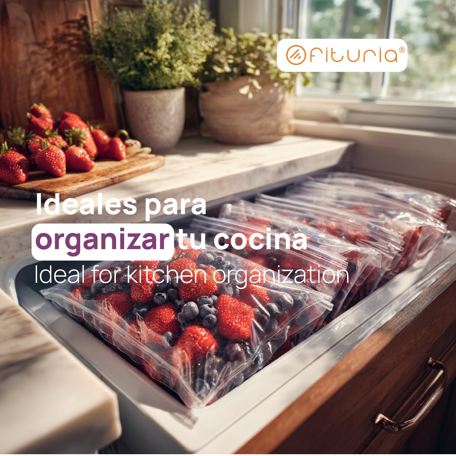 Bolsas ZIP Transparentes 200x300 mm con Cierre Hermético, Bolsas Zip para Alimentos, Snacks, Congelación y Organización de Cocina y Viaje – Ofituria (50 Bolsas)