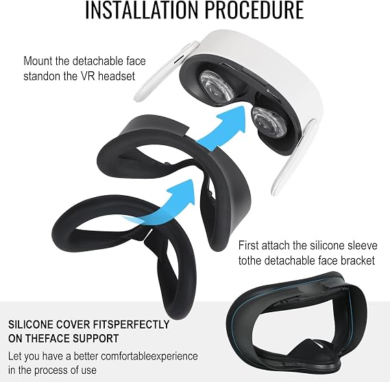 Silicone Face Mask for Meta Quest 3s, Sweat-Proof and Light-Proof Silicone Cover, Comfortable Experience, Enjoy Immersive Virtual Reality