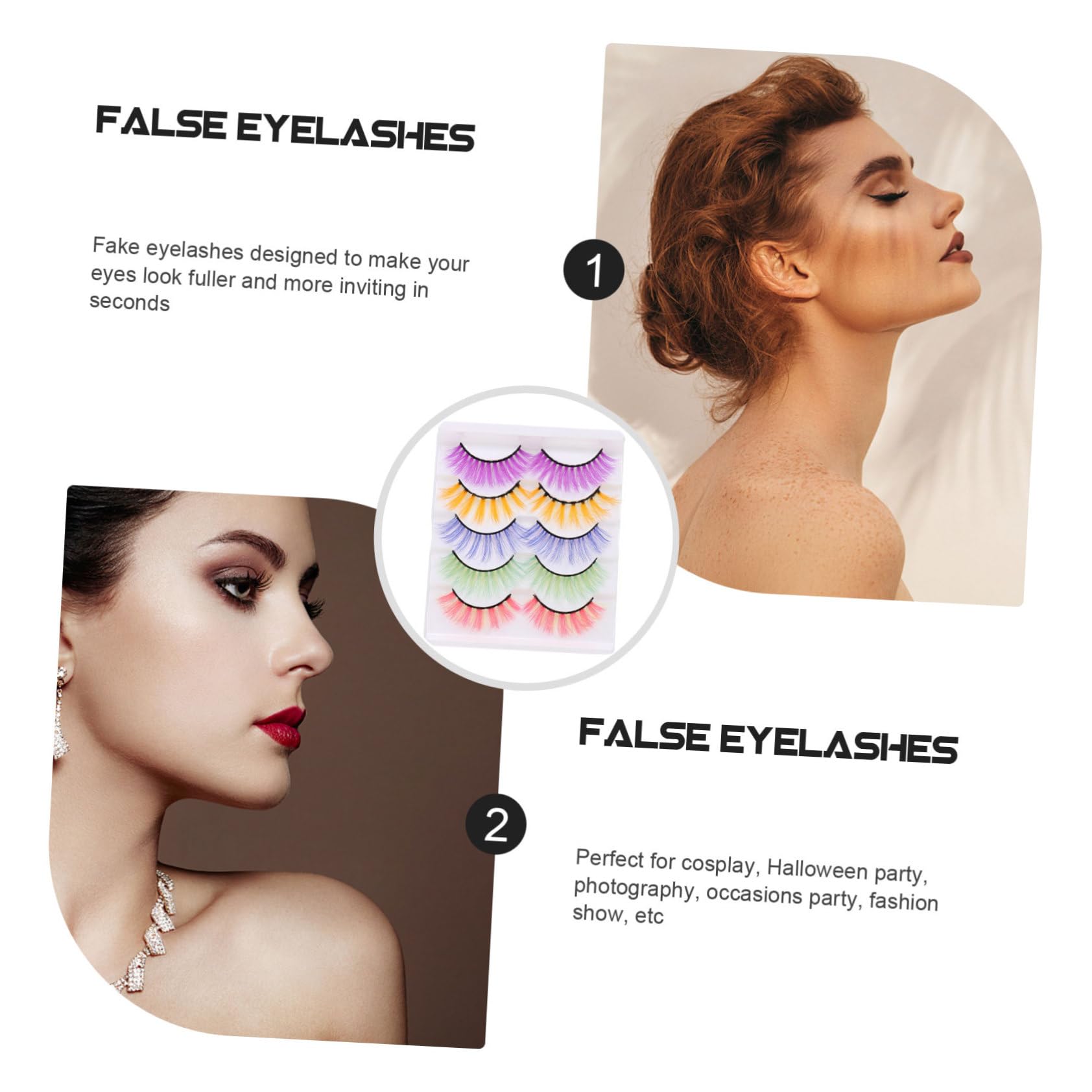DOITOOL 25paare Fünf Bunter Faux Wimpern Weiche Natürliche Fake Lashes Für Elegantes Makeup Für Frauen Die Einen Glamourösen Look Suchen