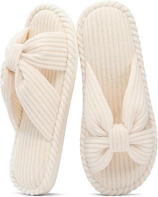 Memory Foam Slippers for Women Open Toe Indoor House Shoes