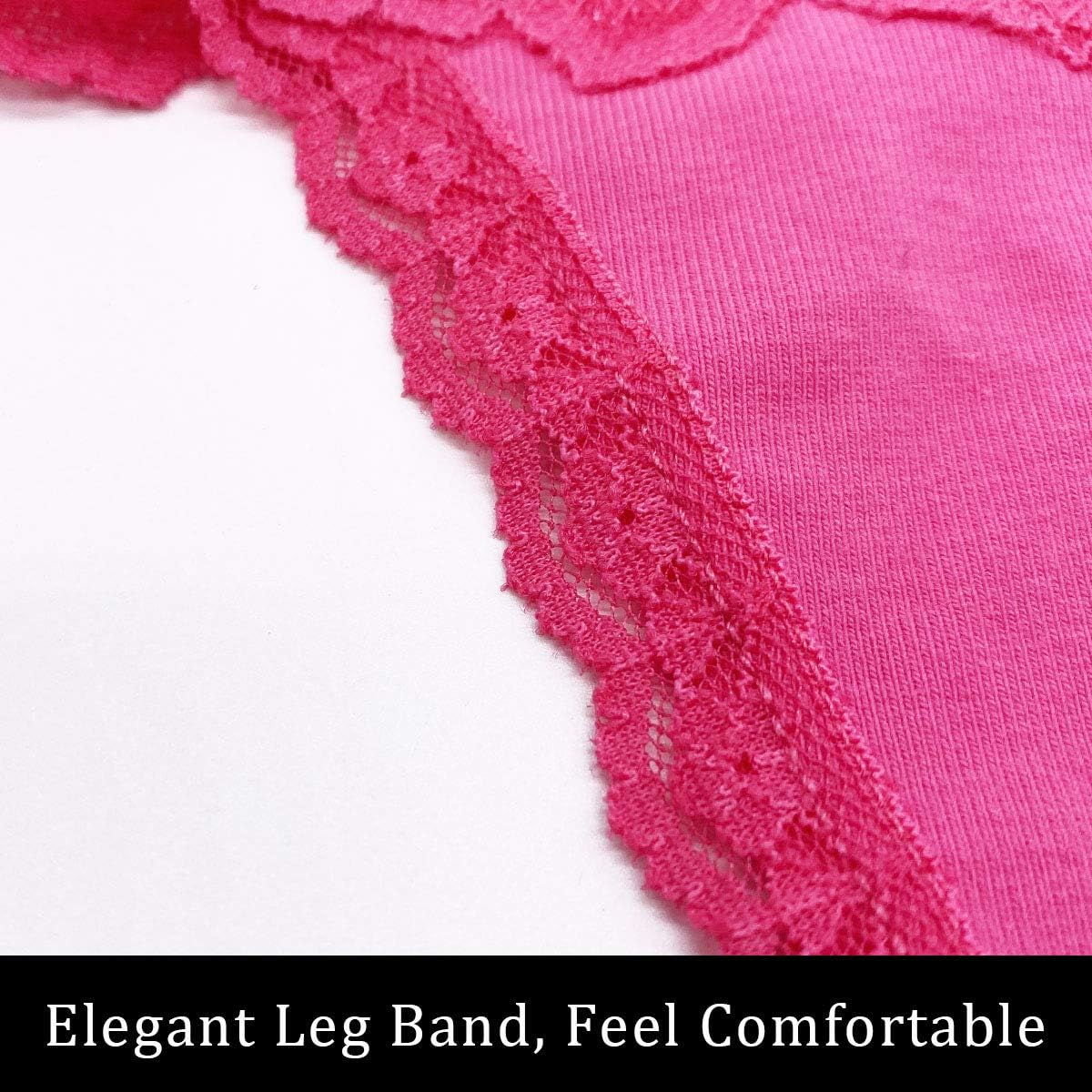 Pack 6 High Waisted Lace Thong for Women Cotton Underwear Plus Size High Rise Retro Tummy Control Thongs Panties - Image 6