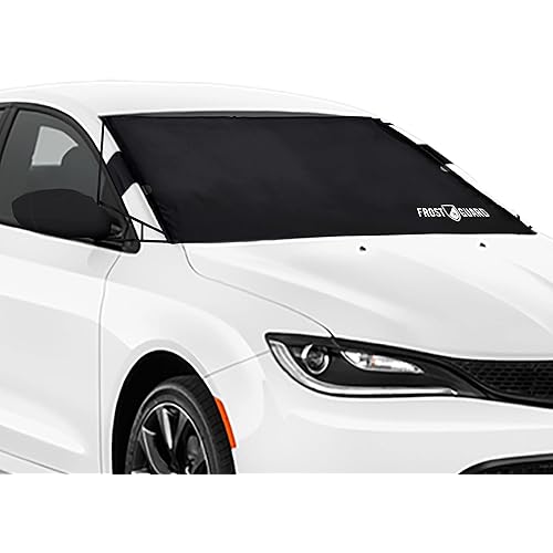 FrostGuard Vortex Premium Winter Windshield Cover with Built-in Security Panels and Wiper Blade Coverage + Mirror Covers - Weather Resistant; Protects from Snow, Ice and Frost (Black, Standard)