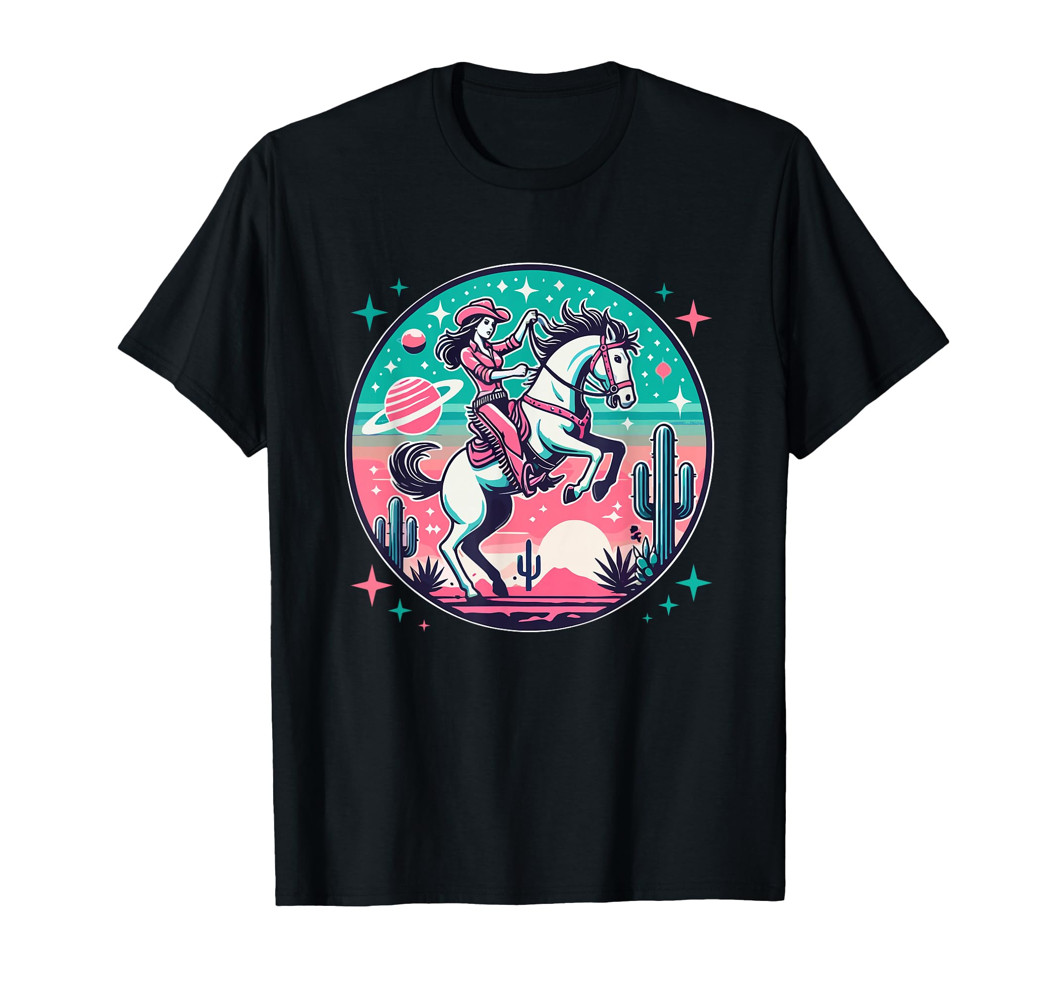 Space Cowgirl Outfit Cosmic Costume Galactic Western Riding T-Shirt