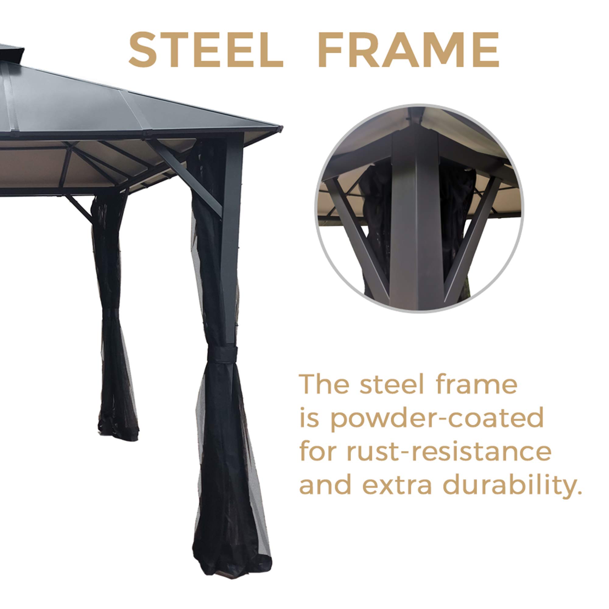 ASTEROUTDOOR 10x10 Outdoor Insulated Hardtop Gazebo for Patios