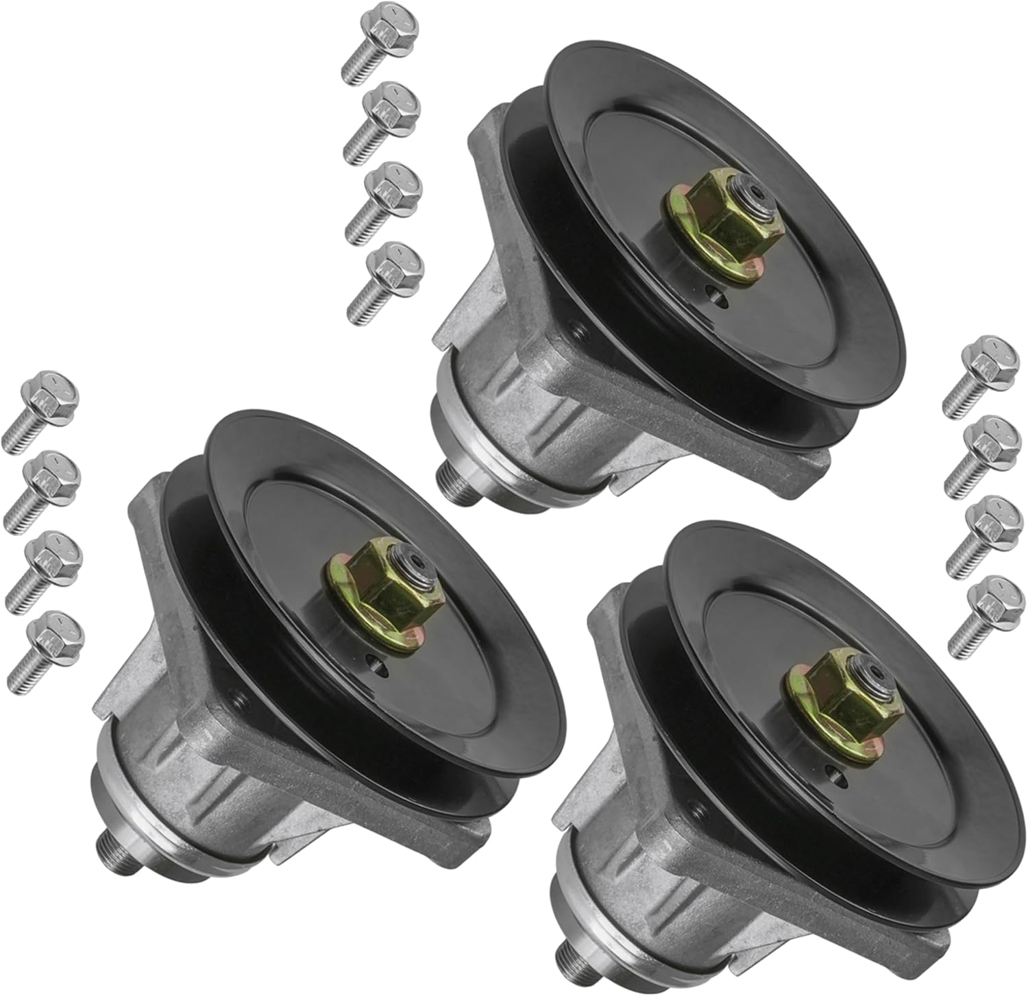 Caltric 3X Spindle Assembly 46" Compatible with MTD Compatible with Cub Cadet Compatible with Troy Bilt Ltx2146 Super Bronco Range Rider