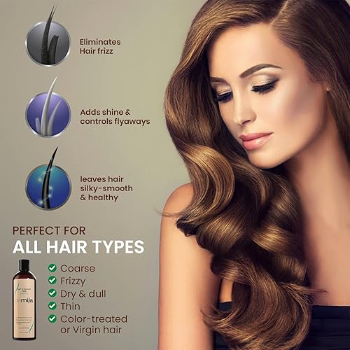 Miniatura 3 de damila Champú sin sal y sulfato para queratina y cabello teñido - Perfecto para cabello dañado, encrespado, rizado o seco (33.8 fl oz)