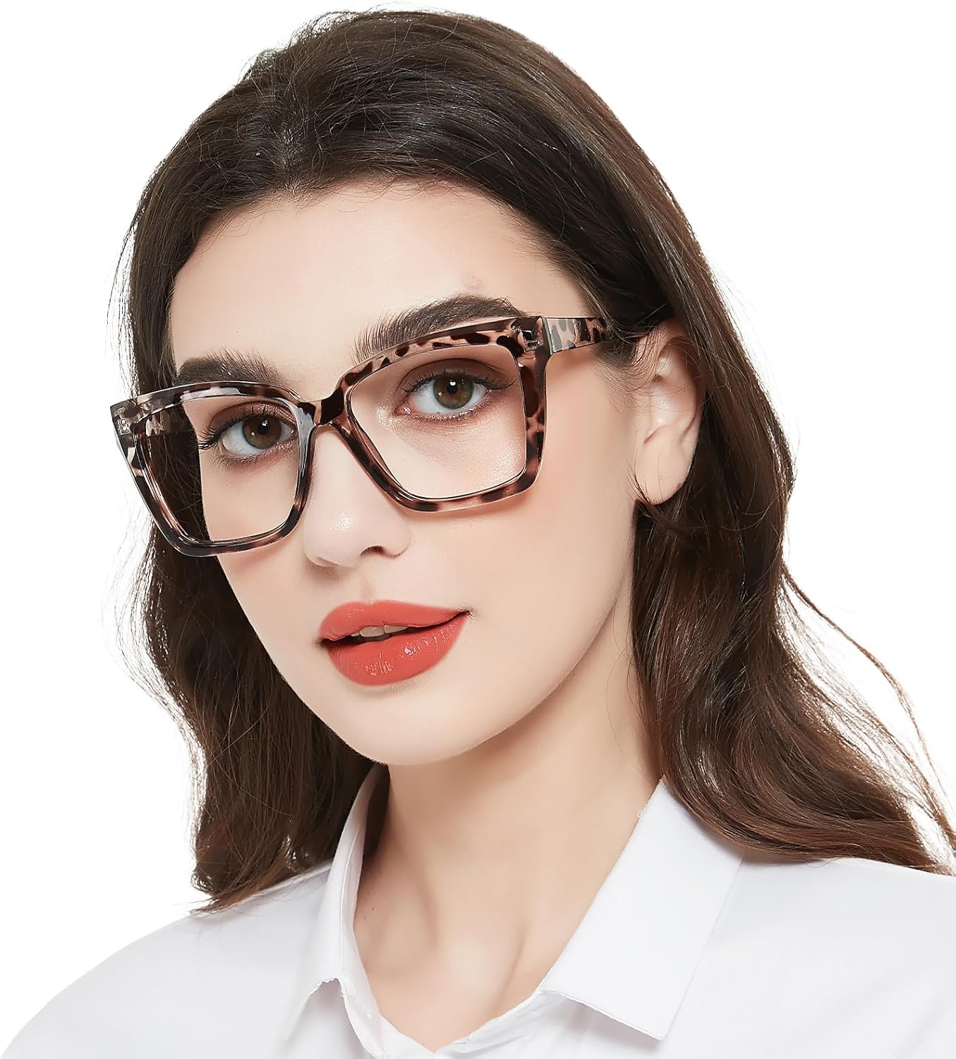Oversized Reading Glasses for Women Men Bold Large Square Readers 1.0 1.25 1.5 1.75 2.0 2.25 2.5 to 3.5 Leopard 1.0 x