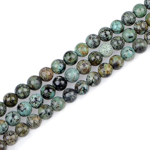 Miniatura 307 de Bymitel - 140 cuentas de cristal natural, piedras preciosas redondas energéticas y curativas sueltas con cordón elástico para hacer joyas, pulseras