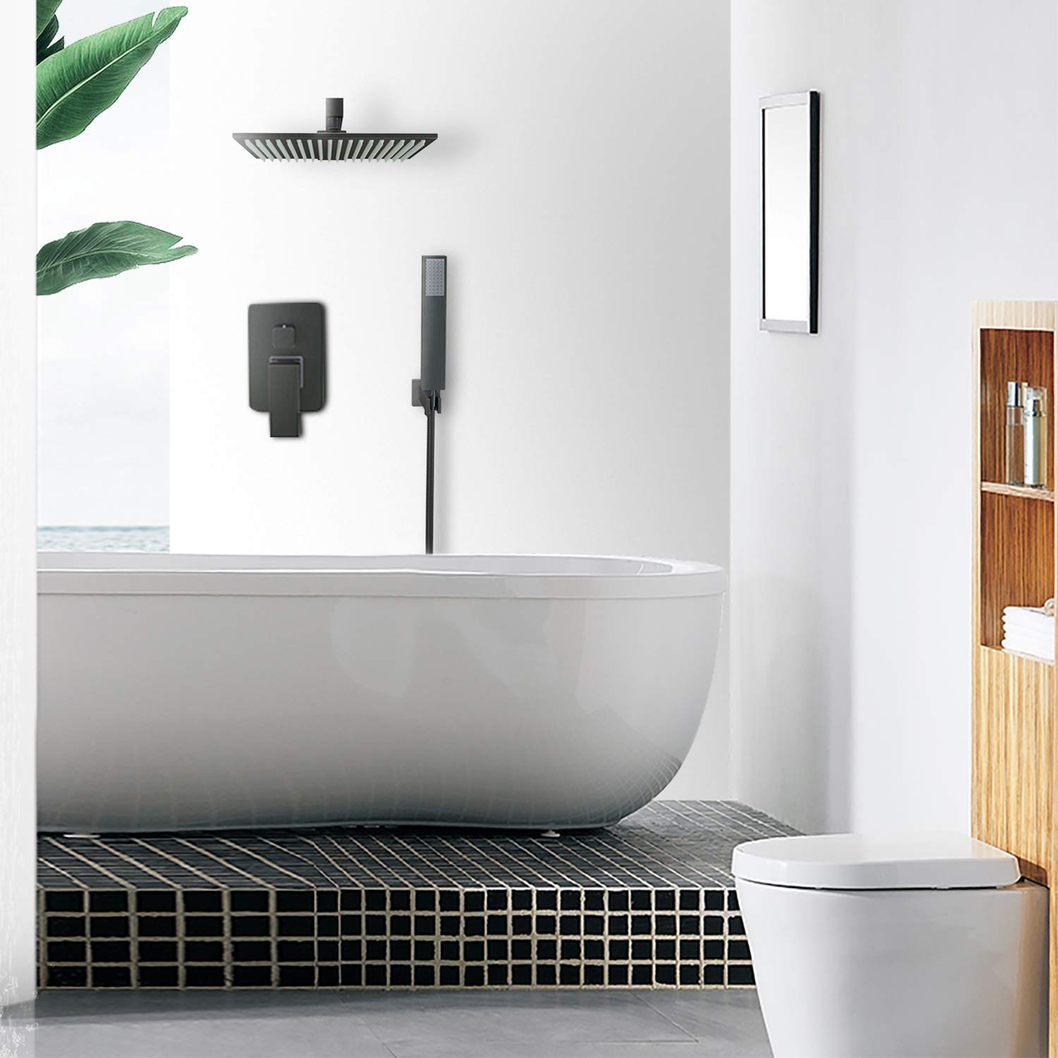 Saeuwtowy Shower System Wall Mounted Oil Rubbed Bronze Black Shower