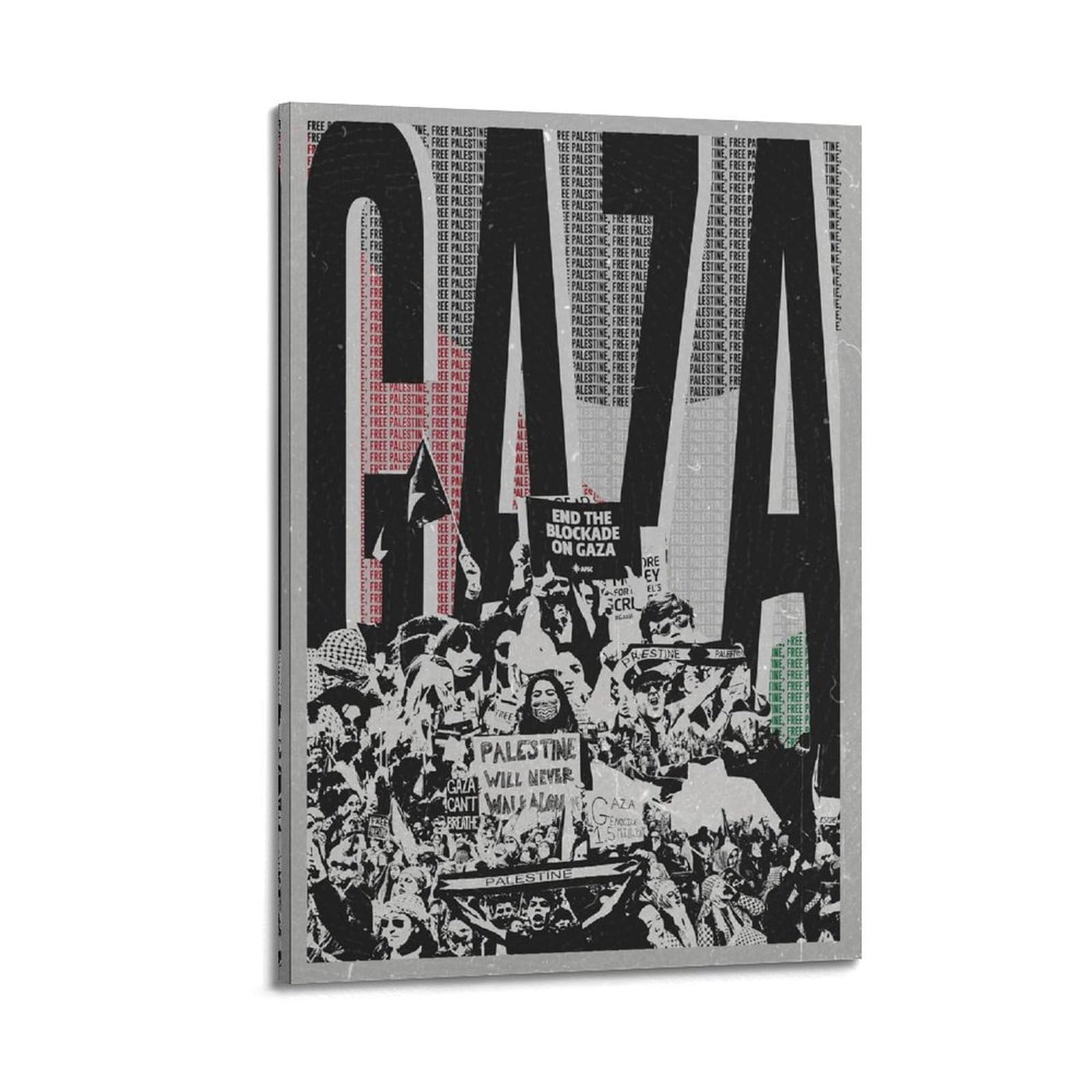XKUGA Free Palestine Gaza Anti War Poster World Peace Modern Decorative Canvas Prints - Ideal Wall Art for Family, Man Cave, Game Room, Boys & Girls Bedroom 24x36inch(60x90cm)