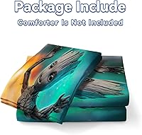 Vista 6 de Juego de ropa de cama, funda de edredón de microfibra y 2 fundas de almohada, juegos de ropa de cama con estampado 3D para niños y niñas