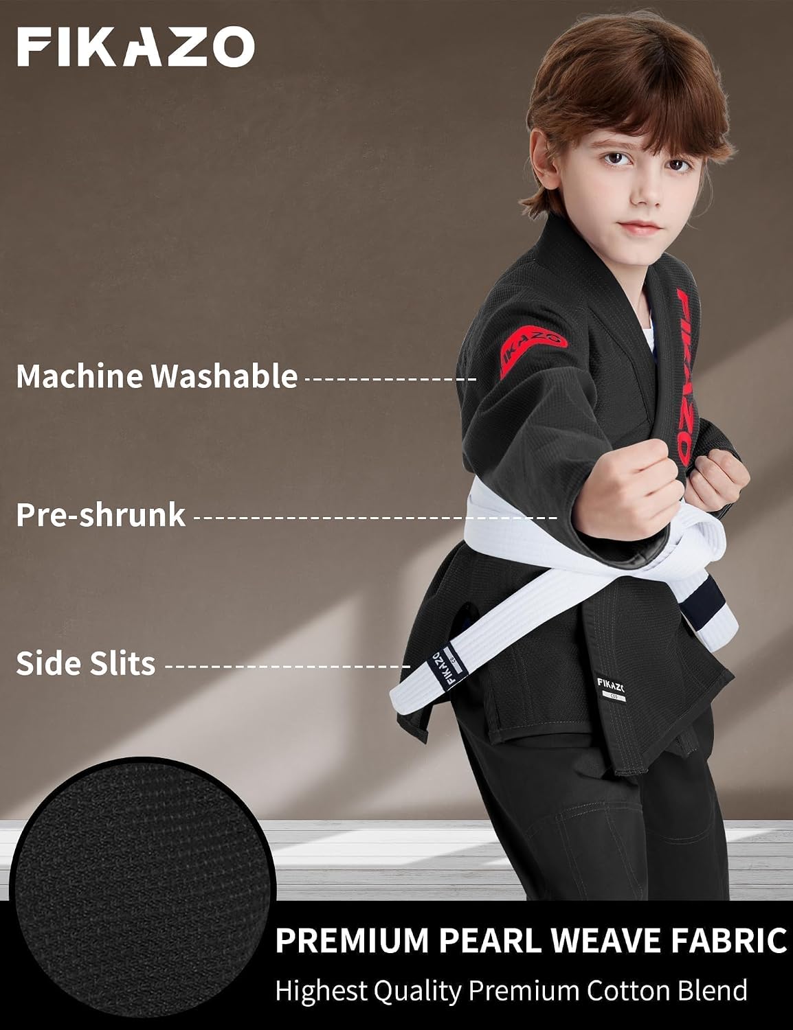 Kids BJJ Gi | Brazilian Jiu Jitsu Uniform for Children Durable Pant & Jacket with Belt