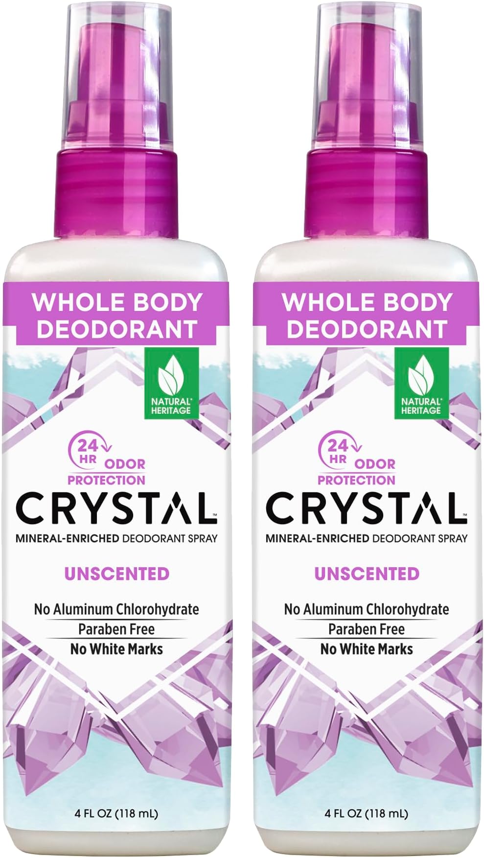 Crystal Body Deodorant Spray-4 fl oz, 2 pack