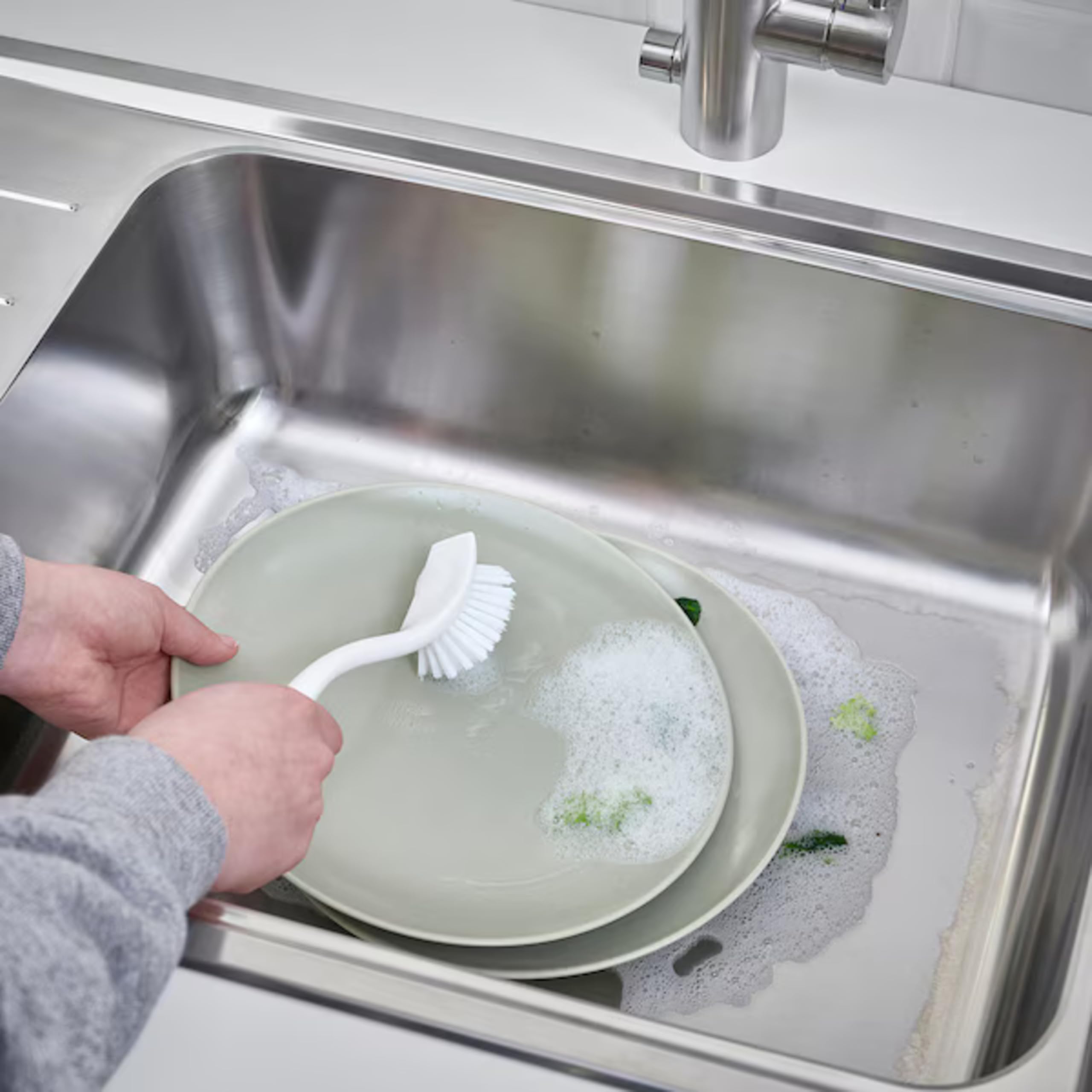 Ikea Łatwo poręczna biała szczotka do mycia naczyń (2 sztuki)