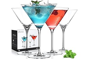 Hand-Blown Crystal Martini Glasses | Set of 4 | 9oz