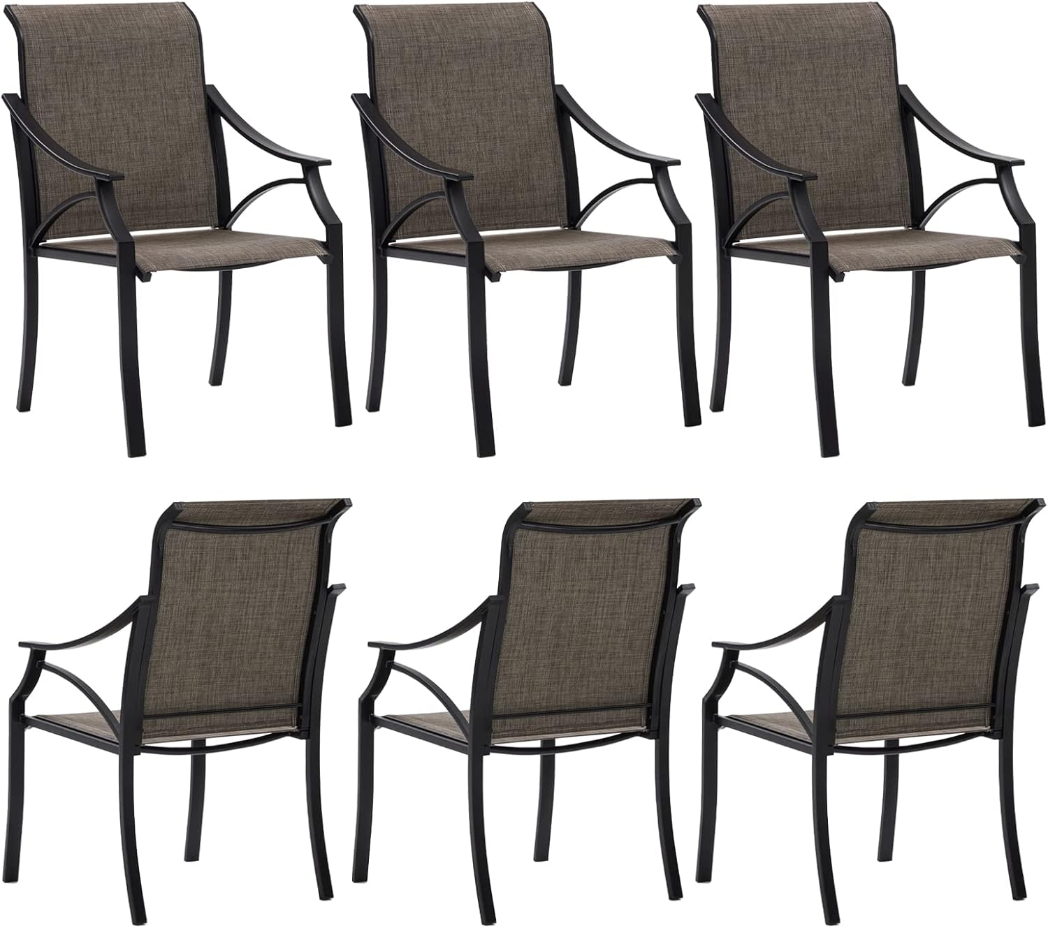VICLLAX Outdoor Patio Chairs Set of 6, Patio Dining Chairs