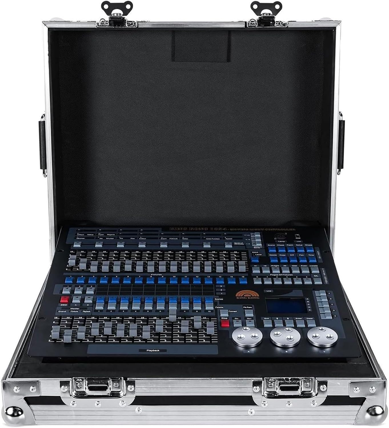 DMX 512 Stage Light Controller,1024 Channels DJ Controller fog machine controller,Support R20 Light Library 60 Scenes 96 fixtures Stage Lighting Console,for Program Editing of DJ Lights Show Bar