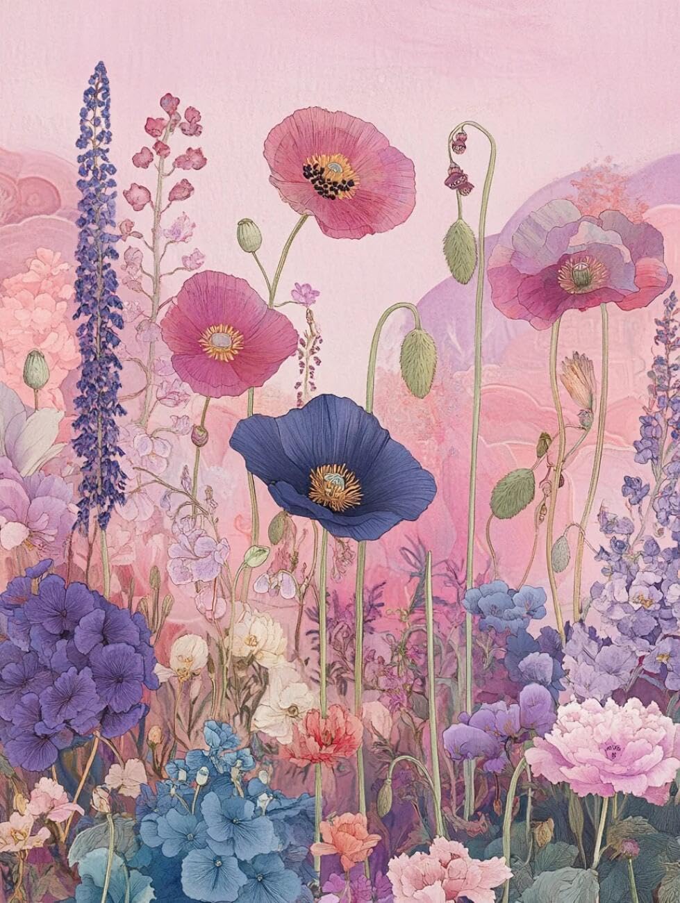 Rqwybcaxn Seed Bead Embroidery Kits Cartoon Flowers 40x50cm