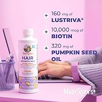 Vista 7 de MaryRuth Organics Crecimiento de cabello MAX Liposomal para mujeres con Lustriva® + Biotina 10000mcg + Aceite de semilla de calabaza Cabello más