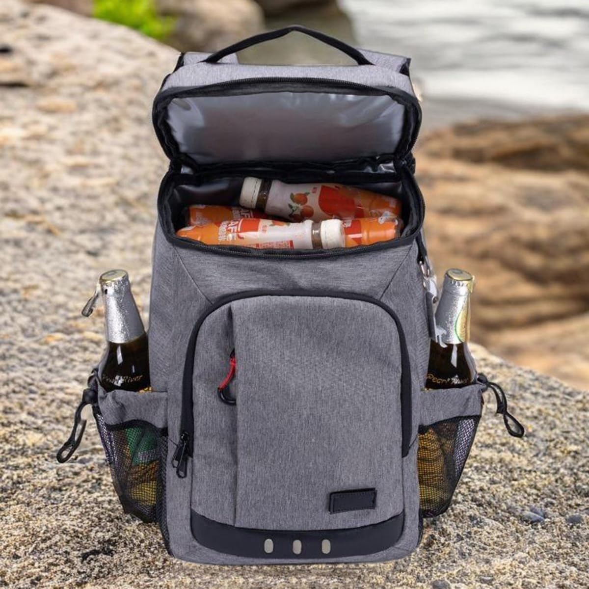 24L Sac à Dos Isotherme à Glacière Sac de Pique-Nique Sac Isotherme Portable Cooler Backpack Bag