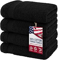 Vista 22 de American Veteran Towel, Paquete de 4 toallas de baño turcas 100% algodón para baño, 27 x 54 pulgadas, extra grandes, de secado suave, color azul