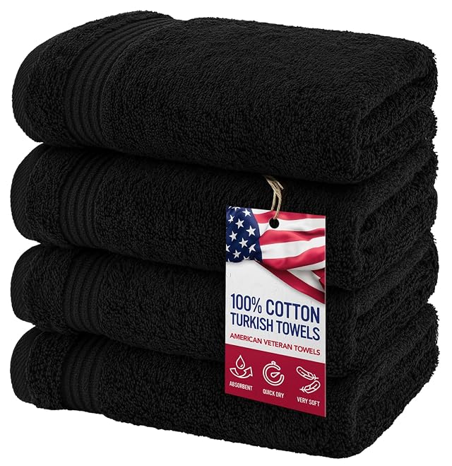American Veteran Towel Hand Towels for Bathroom Set of 4 100 Cotton Turkish Hand Towel Sets Soft Hand